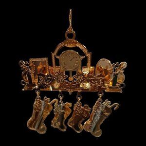 Danbury mint holiday mantle 2009 annual gold christmas ornament